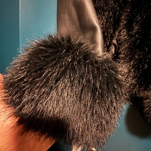 Charlotte Simone Vivienne Jacket Excellent Condition Black Faux Fur Trim RARE Sm - Picture 5 of 9